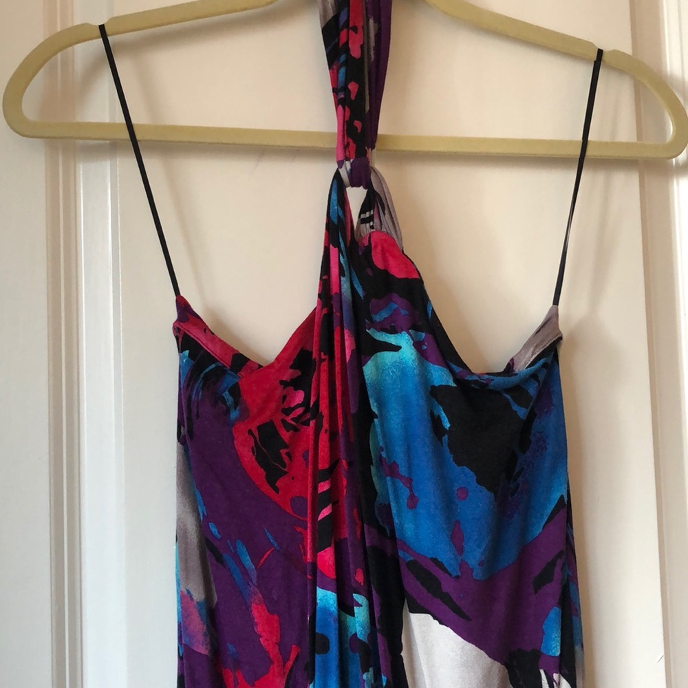 Express Multicolor Party Print Halter Top, Size XS - Picture 13 of 16